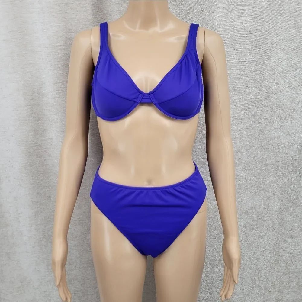 Venus Vintage Women's Blue Bikini Matching Set Swimsuit Bathing Suit